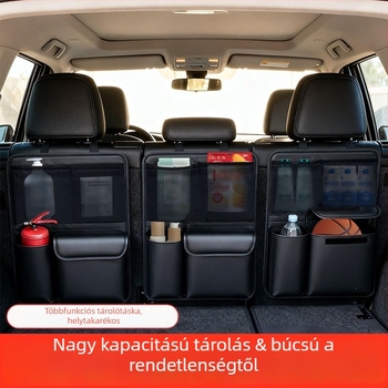 Bőr autócsomagtartó rendező, többfunkciós tárolóháló, függő tároló