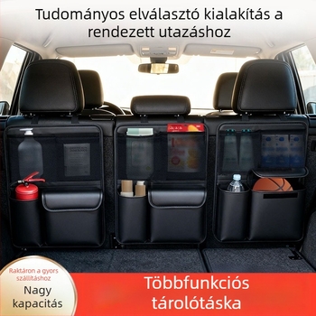Bőr autócsomagtartó rendező, többfunkciós tárolóháló, függő tároló