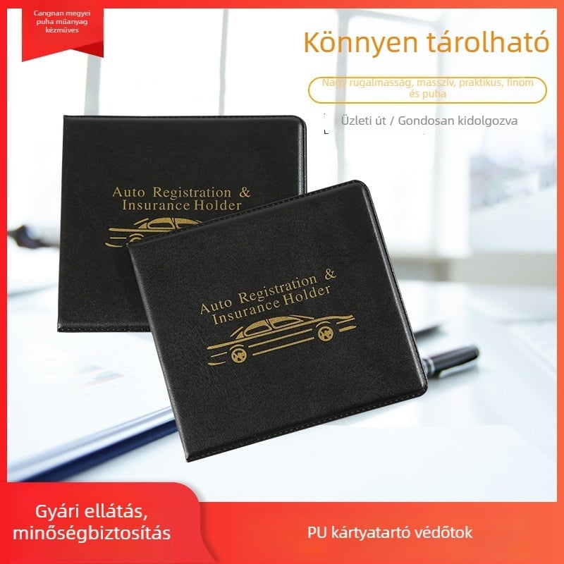 Férfi PU bőr kártyatartó logónyomással, kompakt bi-fold üzleti használatra