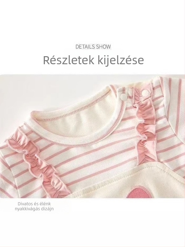 Baba nyári rövid ujjú overál, édes hercegnő-stílus, könnyű pamut, 0–12 hónapos