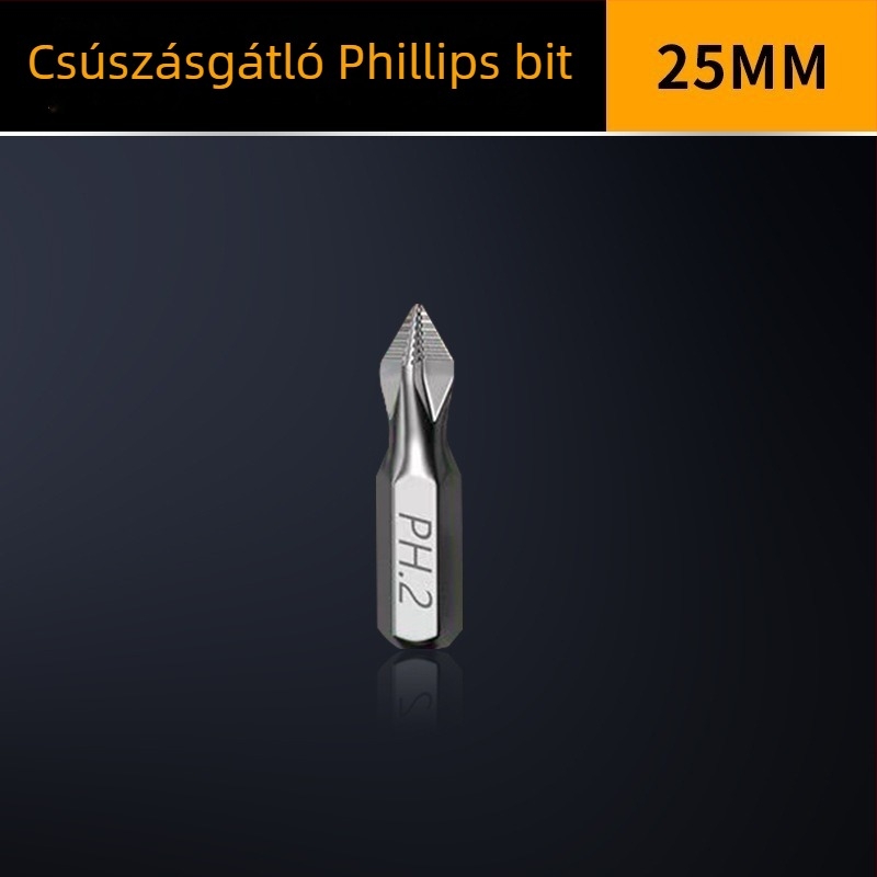 Longhe S2 ipari minőségű csúszásmentes Phillips bit erős mágnessel elektromos fúróhoz és csavarhúzóhoz — hexagonális fejű ultrakemény bit