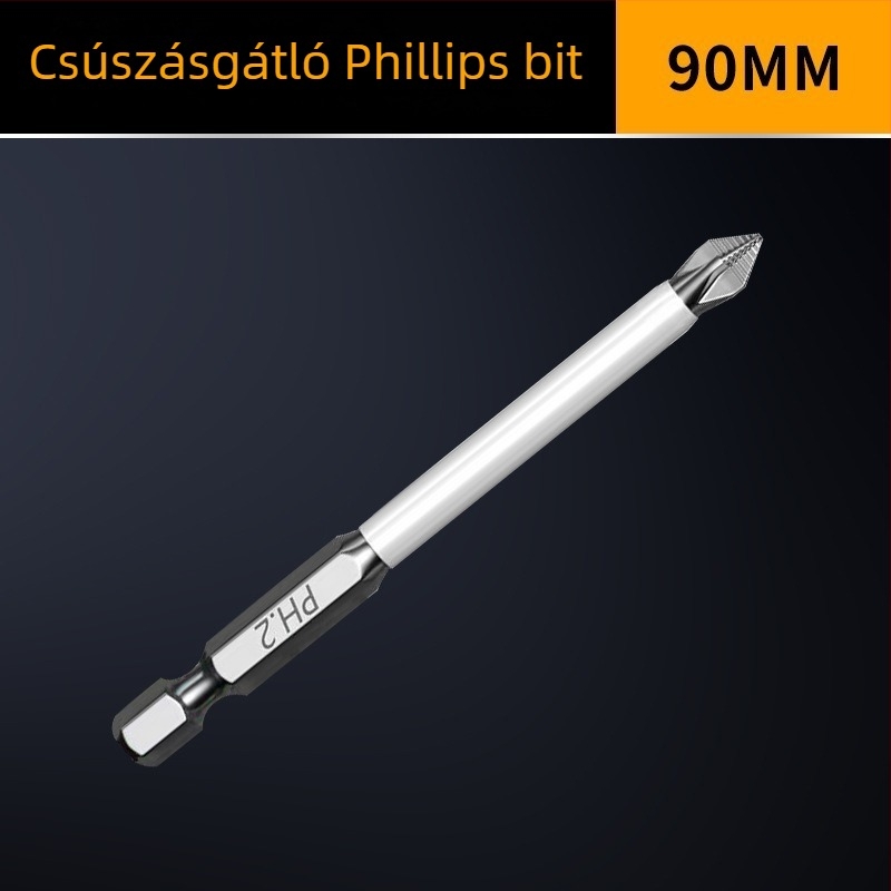 Longhe S2 ipari minőségű csúszásmentes Phillips bit erős mágnessel elektromos fúróhoz és csavarhúzóhoz — hexagonális fejű ultrakemény bit