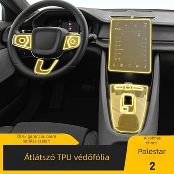 Polestar 2 központi kezelőpanel érintőképernyő védőfólia – átlátszó TPU, univerzális autó belső kiegészítő