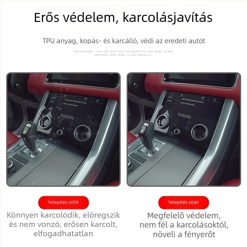 Polestar 2 központi kezelőpanel érintőképernyő védőfólia – átlátszó TPU, univerzális autó belső kiegészítő