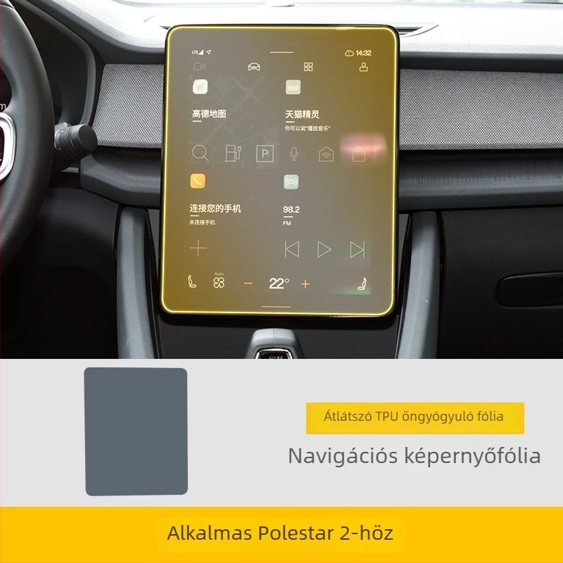 Polestar 2 központi kezelőpanel érintőképernyő védőfólia – átlátszó TPU, univerzális autó belső kiegészítő