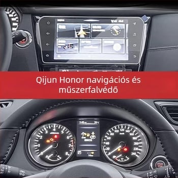 Temperált védőfólia Nissan X-Trail Glory navigációs kijelzőjére és központi konzol belső védelmére