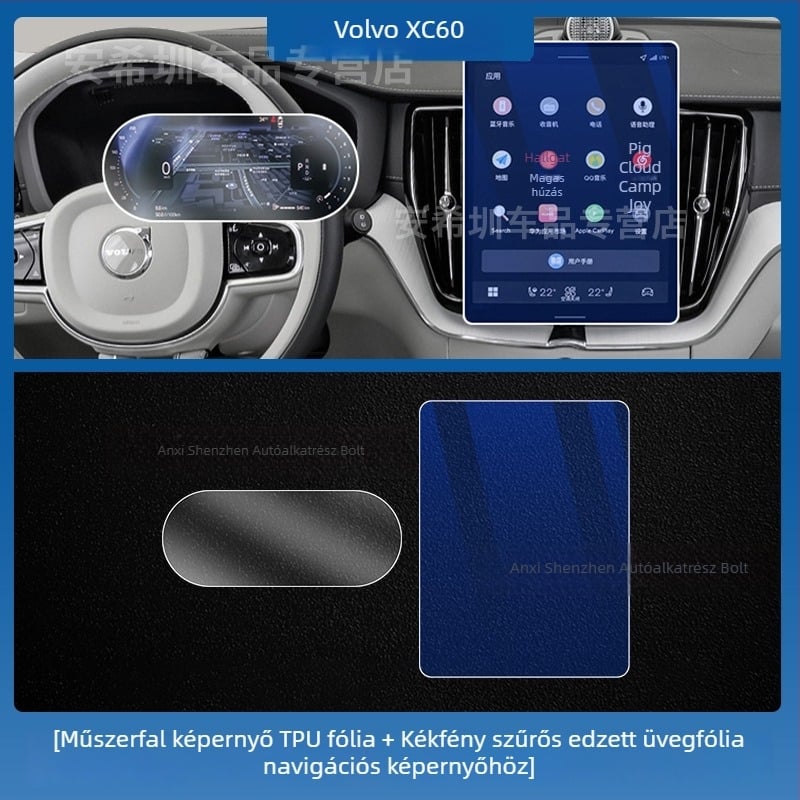 Volvo XC60 Központi kijelző és műszerfal védőfólia, TPU belső fólia