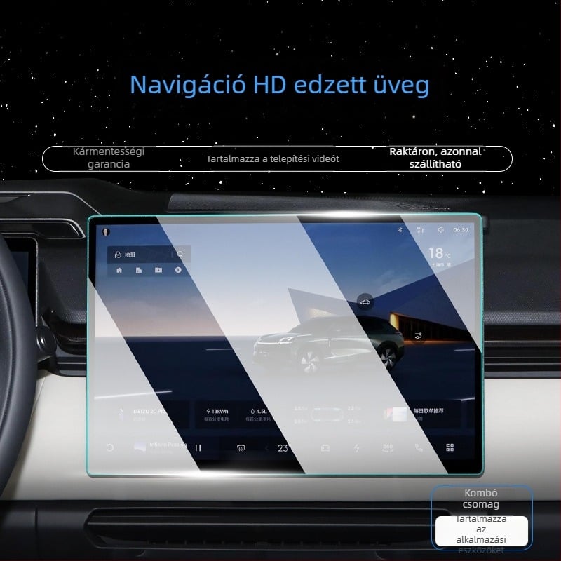Lynk & Co 08 központi kijelzőhöz készült edzett üvegvédő fólia navigációs képernyőre és műszerfalra