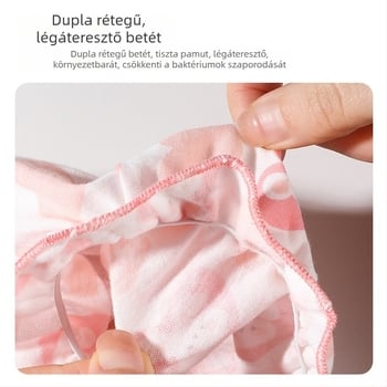 Gyerekeknek szánt pamut alsónemű, uniszex, antibakteriális, karikatúra mintával, 100% pamut