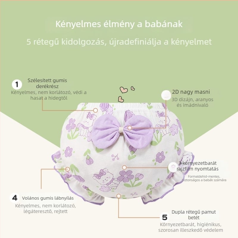 Gyerekeknek szánt pamut alsónemű, uniszex, antibakteriális, karikatúra mintával, 100% pamut