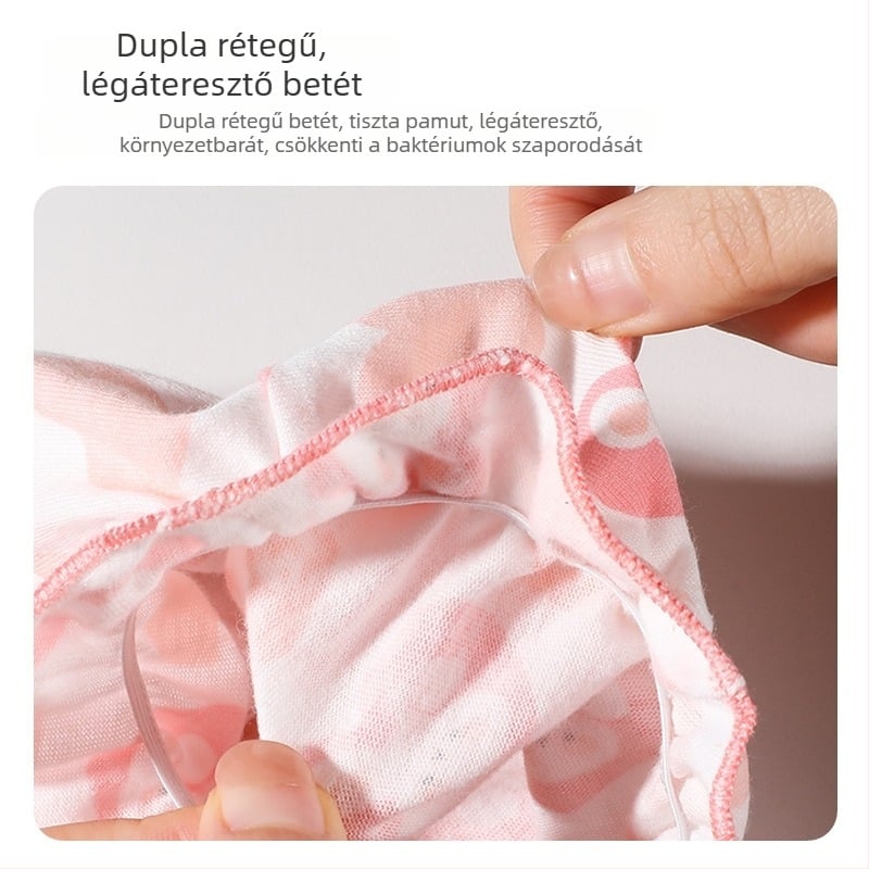 Gyerekeknek szánt pamut alsónemű, uniszex, antibakteriális, karikatúra mintával, 100% pamut