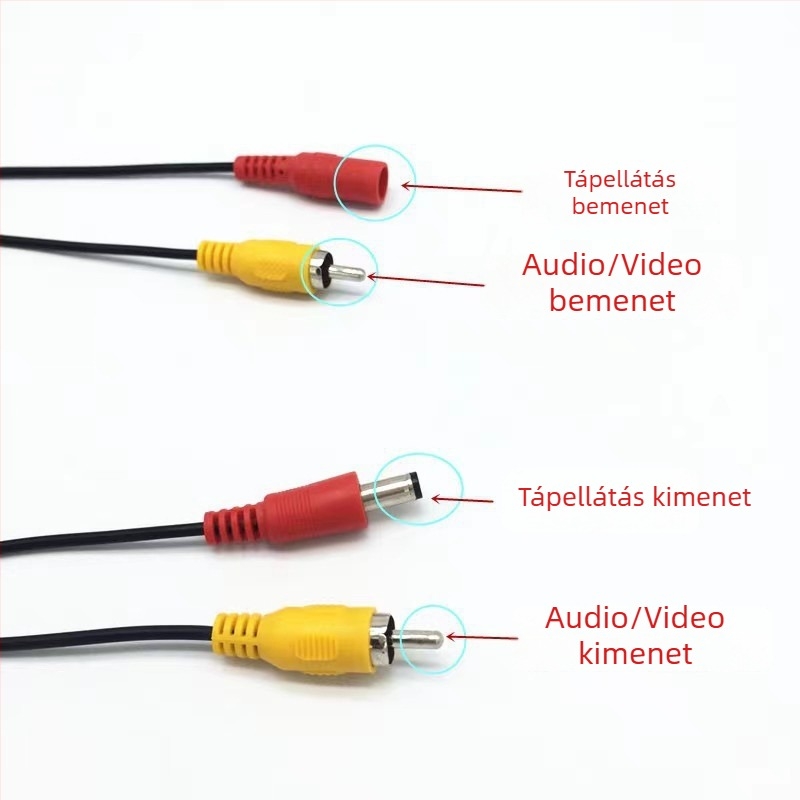 RCA-DC audió meghosszabbító kábel integrált audio-árammal autóhoz – AHD