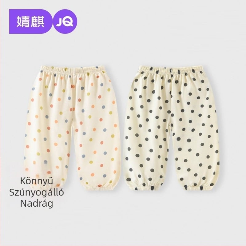 Jingqi nyári gyerek nadrágok, uniszex, 100% pamut, könnyű, szúnyogvédettek, légáteresztőek, puhák, hétköznapi fazon