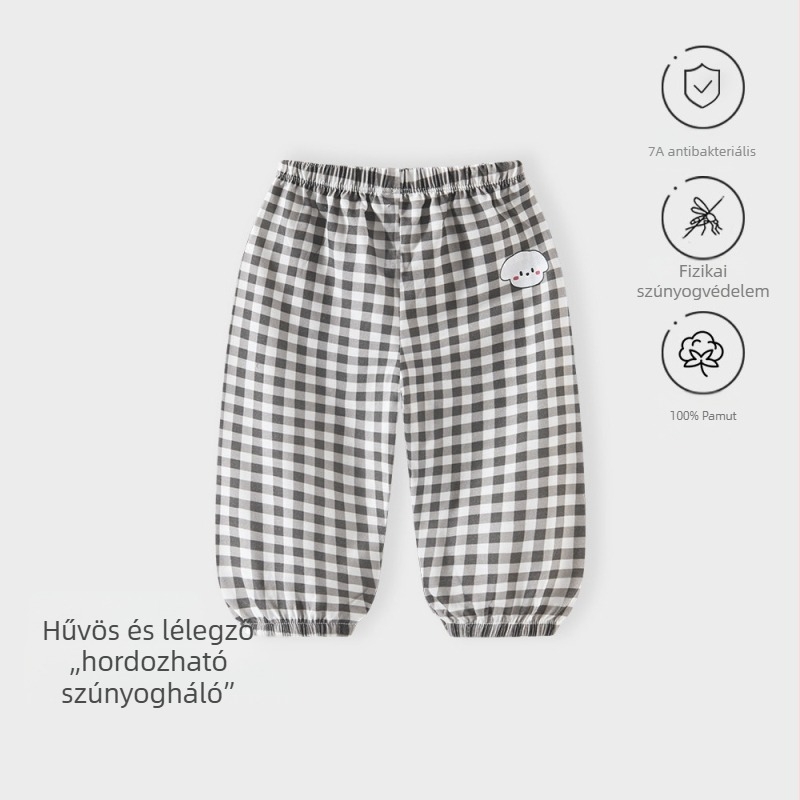 Jingqi nyári gyerek nadrágok, uniszex, 100% pamut, könnyű, szúnyogvédettek, légáteresztőek, puhák, hétköznapi fazon
