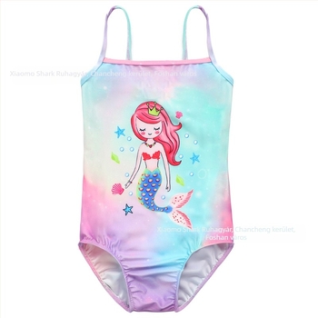 Lányoknak szánt tie-dye fürdőruha pillangó mintával, egyrészes, 2–8 év