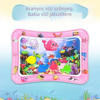 Négyszögletes Delfin baba hasizom-matrac – Felfújható PVC játékmatrac a kúszás és vízi játékokhoz