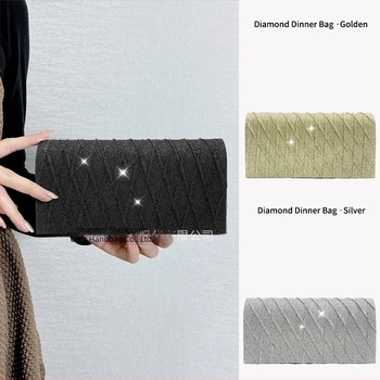 Vászonból készült mini estélyi clutch táska gyémántmintával, női crossbody táska