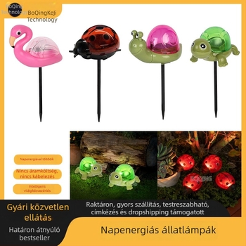 Napelemes kerti földre szerelt lámpa állatformákkal (ladybug, turtle) – LED, rendkívül fényes