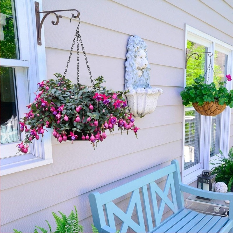 Nyolcas alakú háromláncos kerti növénylánc, fekete és ezüst színű, kampóval