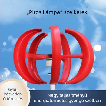 Vörös lámpa otthoni használatra RV világításhoz és tájhoz, kis vertikális tengelyű szélgenerátor, gyenge szélről induló működés, 100W-600W