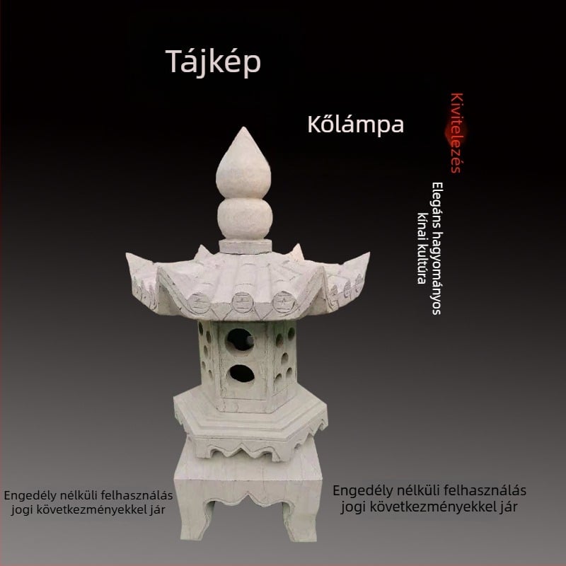 Bluestone kő lámpa, japán stílusú kerthez, kültéri dísz