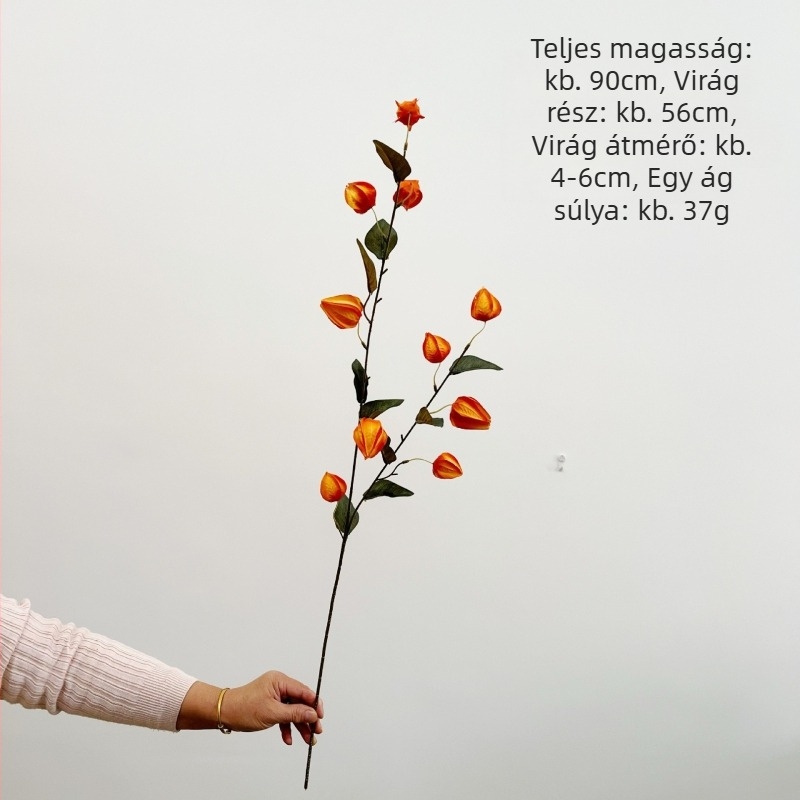 Mesterséges virágok lampion formájú gyümölcsökkel esküvői fotózás dekorációhoz