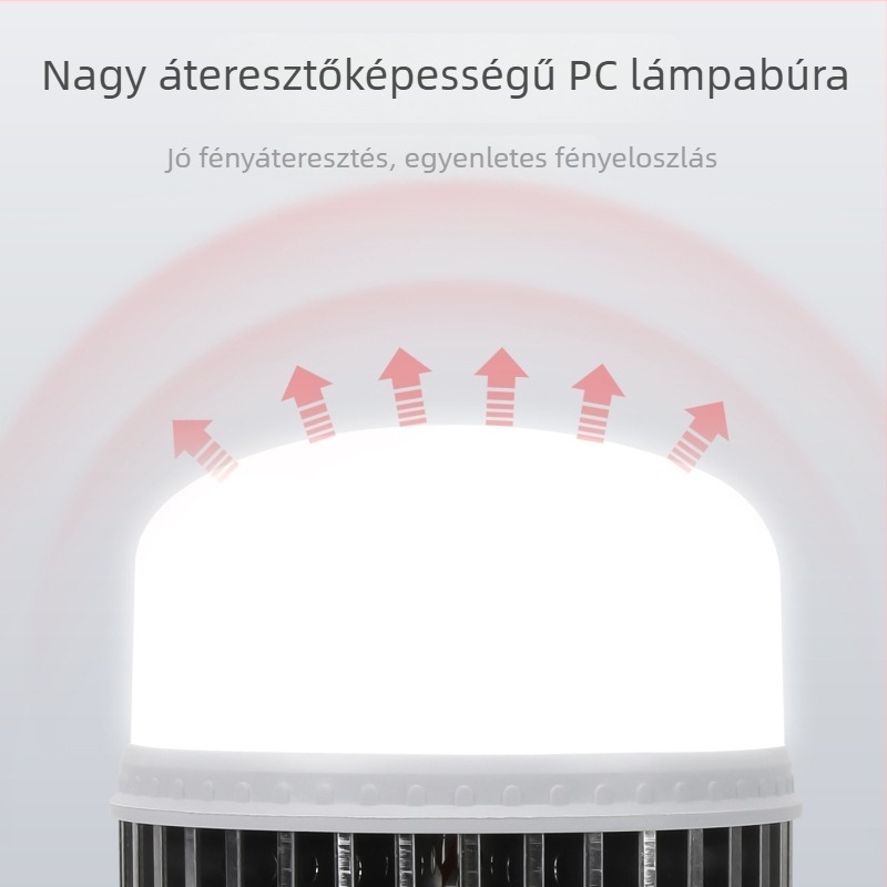 Ipari LED izzó E27es foglalattal, nagy teljesítmény, gyárak és műhelyek számára, energiatakarékos és rendkívül fényes
