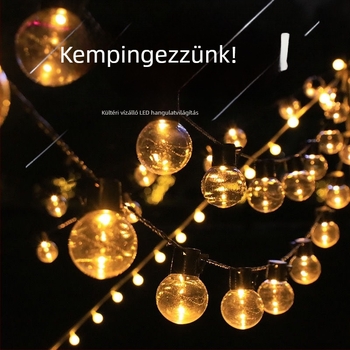 Színes LED gömb fények kültéri kempingezéshez és sátor dekorációhoz
