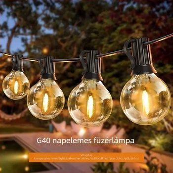 G40 gömb alakú napelemes kültéri, vízálló világítás kerthez, udvarhoz, kempinghez – ünnepi dekoráció