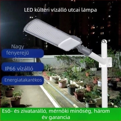 LED világítófej közvilágítási oszlophoz – kültéri világítás a kerthez, parkhoz és vidéki területekhez; állítható 90°–180°; alumínium ház IP66