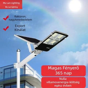 Napelemes utcai lámpa fényérzékelővel, új vidéki területekhez, magas oszlopú LED napelemes világítás, kültéri
