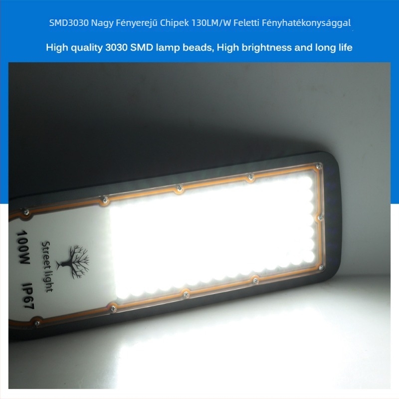 200W LED utcai lámpa fej IP67 vízálló, alumínium ház, 20 000 lm, 6500K, élettartam 100 000 óra, utak és udvarok számára - Modell XKD-LDA