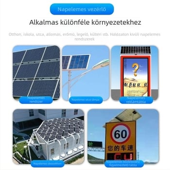Napelemes töltésvezérlő közvilágításra intelligens töltési rendszerrel, 10A/20A/30A