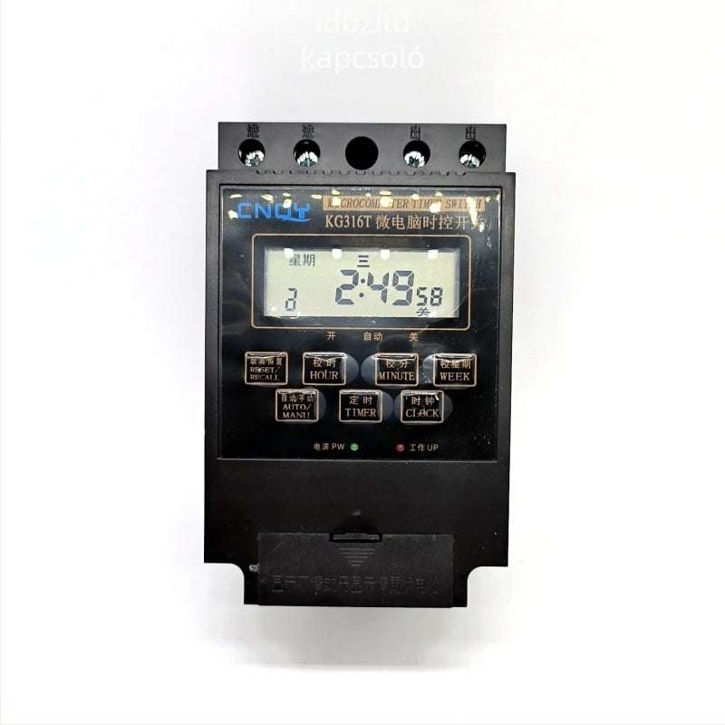 KT316 intelligens időzítő kapcsoló közvilágításhoz, LCD kijelzővel, 16 csatornás