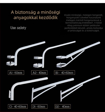 LED kültéri vízálló utcai lámpa tartó, kihúzható karral és 360°-os forgással