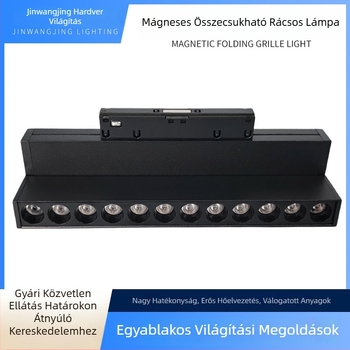 Felszíni LED downlight ultra vékony rácsos világítótest beépített mágneses sínnel – nappalira, 41–50W, 3000K meleg fehér