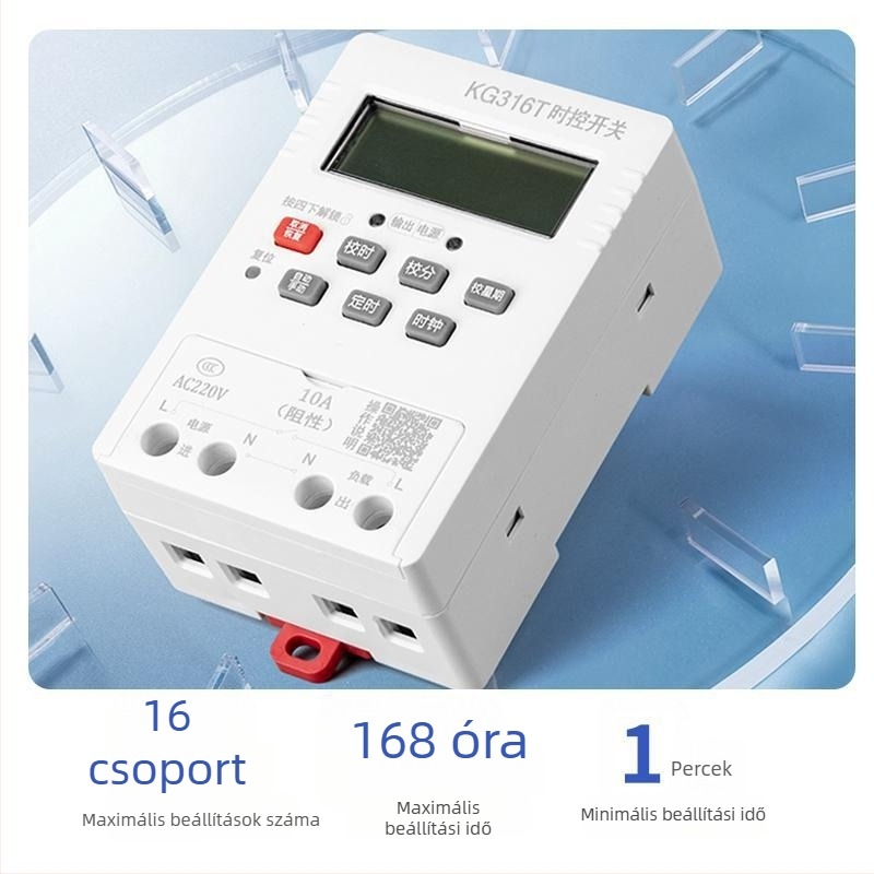 220V-os mikroprocesszoros időzítő vezérlő vízszivattyúhoz, intelligens közvilágításhoz és kirakatreklám kijelzőhöz