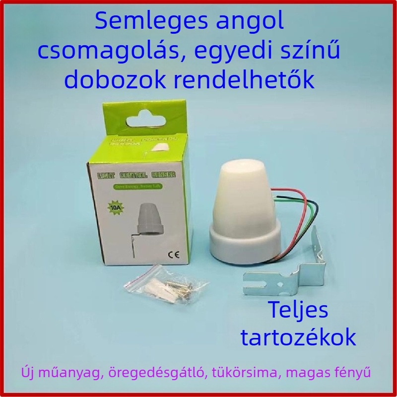 10A kültéri esőálló fényérzékelővel működő AS-22 automata utcai lámpavezérlő 220V