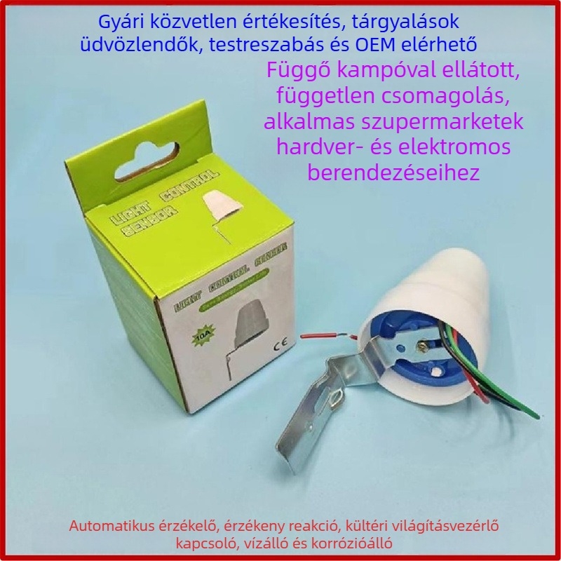 10A kültéri esőálló fényérzékelővel működő AS-22 automata utcai lámpavezérlő 220V