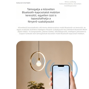 Okos LED izzó E27-es foglalattal, Bluetooth Mesh verzió, otthoni használat, távirányítás okostelefonról és hangvezérlés