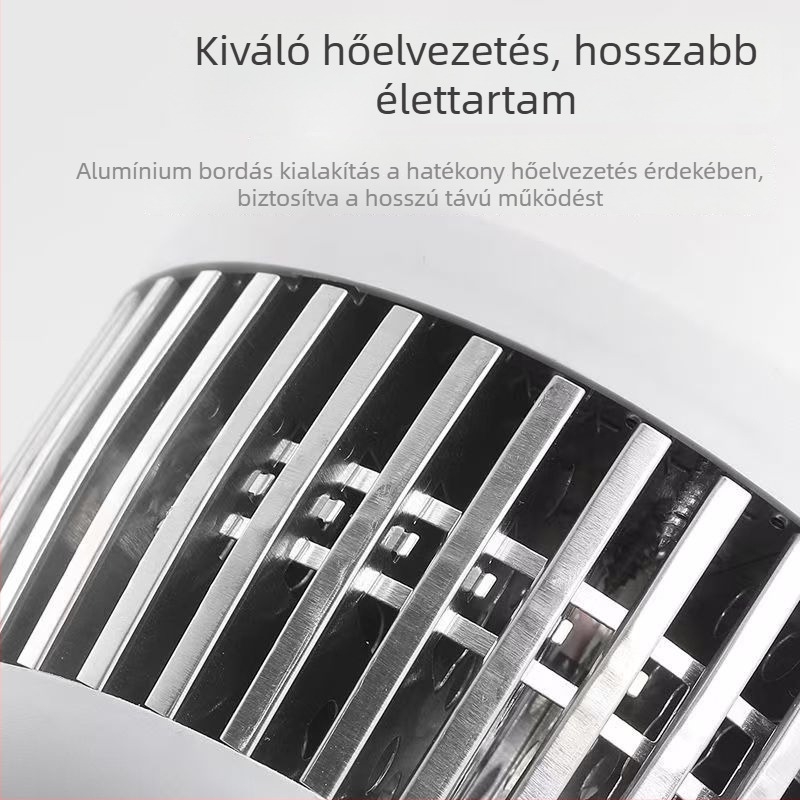 LED energiatakarékos izzó, E27 alapú, otthon, műhely, építkezés és gyár számára; nagy fényáram 6000 lm, CRI 90–100, alumínium ház, PC diffúzor, Bubble sorozat, 2835 LED-ek, nem dimmelhető, 220 V, IP30, élettartam 3 év