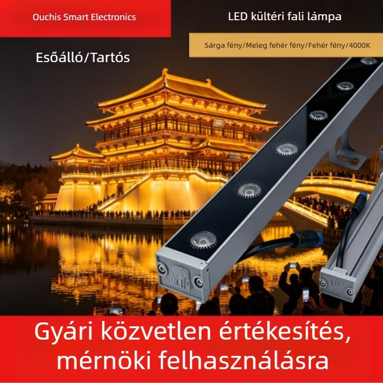 DMX LED falmosó világítás, kültéri vízálló kontúrvilágítás homlokzatokra és lépcsőkre