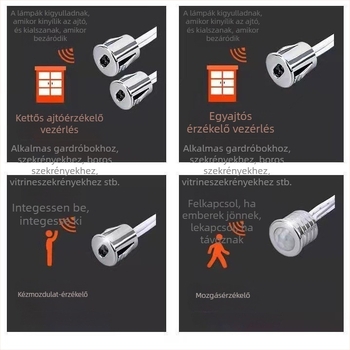 Mozgásérzékelős LED-szalag szekrényekhez, beépített lineáris LED a konyhához és bemutató vitrinekhez
