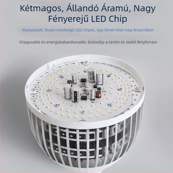 LED lámpa alumínium hűtőbordás, nagy teljesítmény, E27 foglalat, energiahatékony ipari világítás gyárhoz és raktárhoz