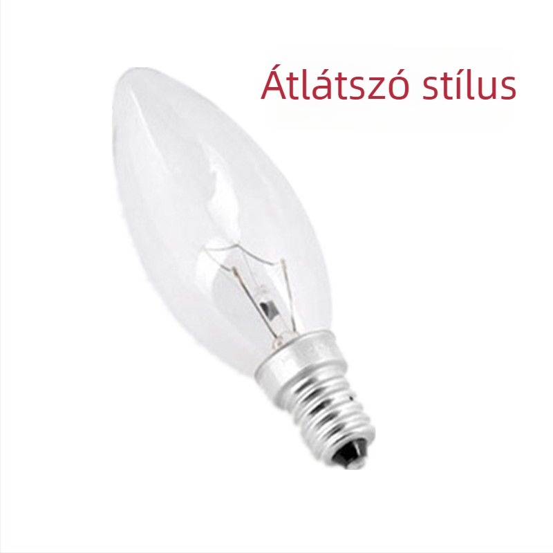 E14 gyertya alakú kis izzó, meleg sárga fény, 15W/25W/40W/60W, nem dimmelhető, alumínium ötvözet test, otthoni kristálycsillár