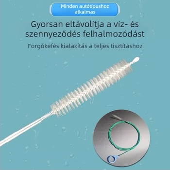 Autóban használható, többfunkciós lefolyó-tisztító eszköz: a tetőablak és az ajtók lefolyónyílásainak tisztítására, a hűtőszekrény lefolyóinak és a tank lefolyóvezetékének tisztítására