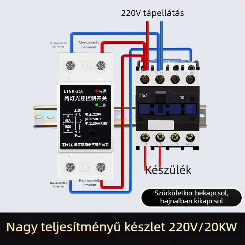 Utcai lámpa fényérzékelős automatikus bekapcsoló kapcsoló, intelligens fényérzékelővel, mikroszámítógépes világításvezérlő 220V