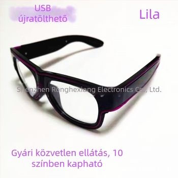 Újratölthető EL világító szemüveg USB csatlakozással és vezeték nélküli lítium akkumulátorral