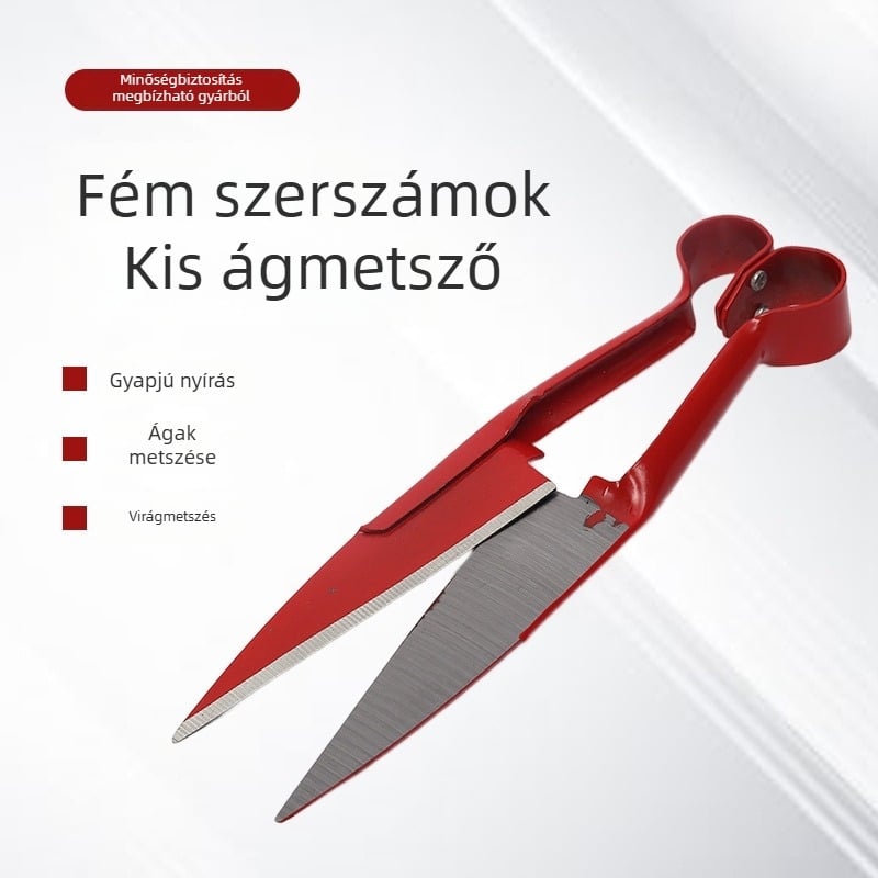 Por bevonatú metszőolló kerthez, kis ágvágó, hordozható fűnyíró olló, modell 1019