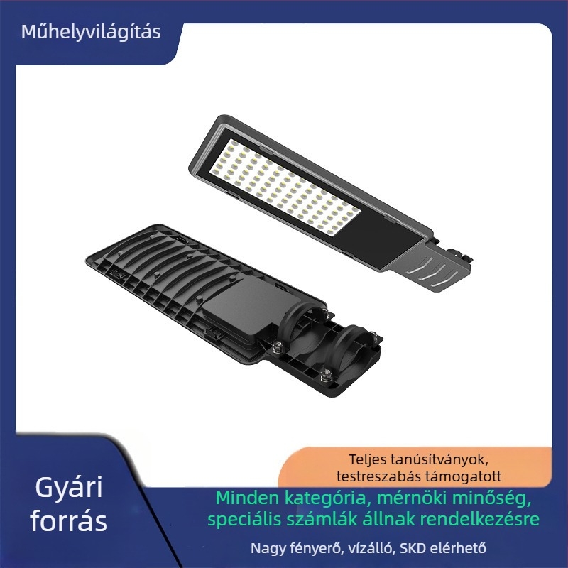 LED városi utcai lámpa fej, kültéri vízálló nagy fényerővel, 5000 lm, 6500K, autópályákhoz, vidéki közösségekhez és önkormányzati projektekhez